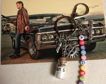 Supernatural Keychains, Dean Winchester Keychains, Sam Winchester Keychains, Supernatural Accessories, Supernatural Purse Clutch, SPN fandom