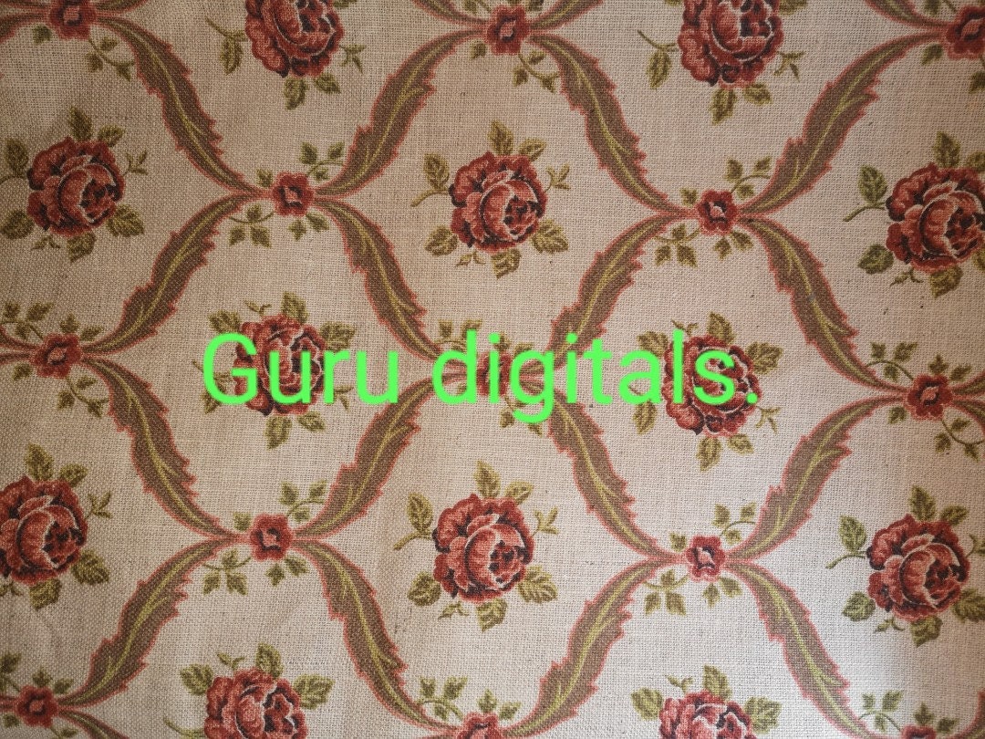 French Hessian Backing Woven Red Roses. Etsy