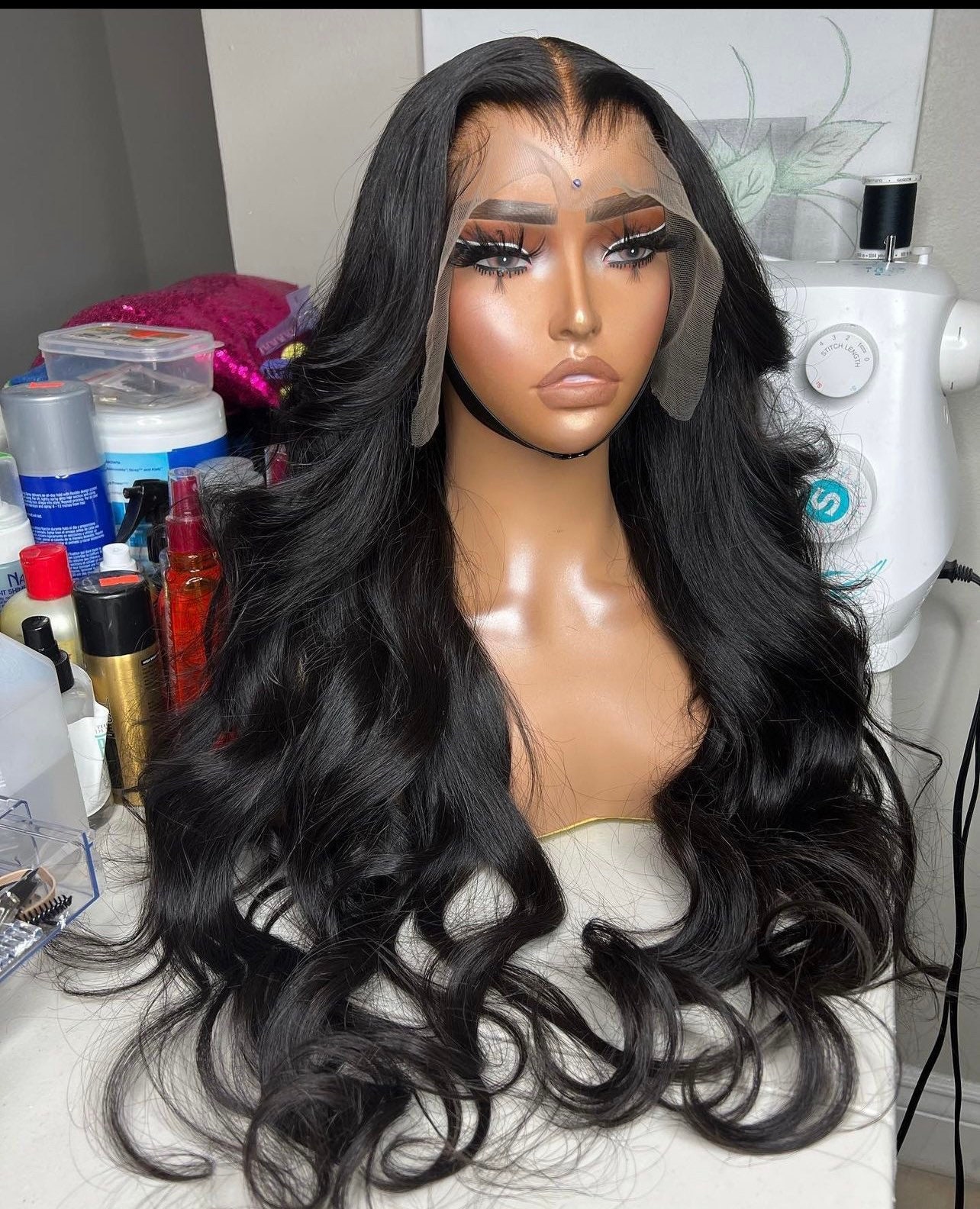 Body Wave Lace Frontal Human Wig Jet Black 13x4 HD Lace - Etsy Norway