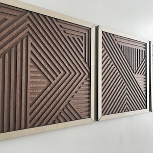 Geometric Wood Wall Art (set of 3) - Modern Wood Art - Minimal ...