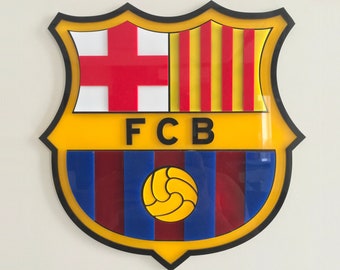 BARCELONA FC - Acrylic logo, Wall Hang Decor, Football Fan, Customized logo