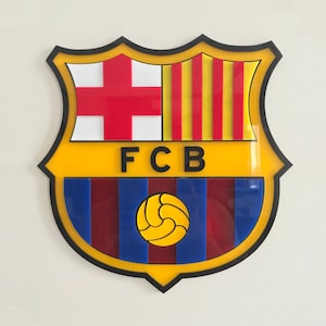 BARCELONA FC - Acrylic logo, Wall Hang Decor, Football Fan, Customized logo