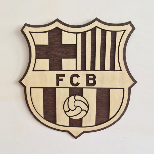 BARCELONA FC - Wood logo, Wall Hang Decor, Football Fan, Customized logo