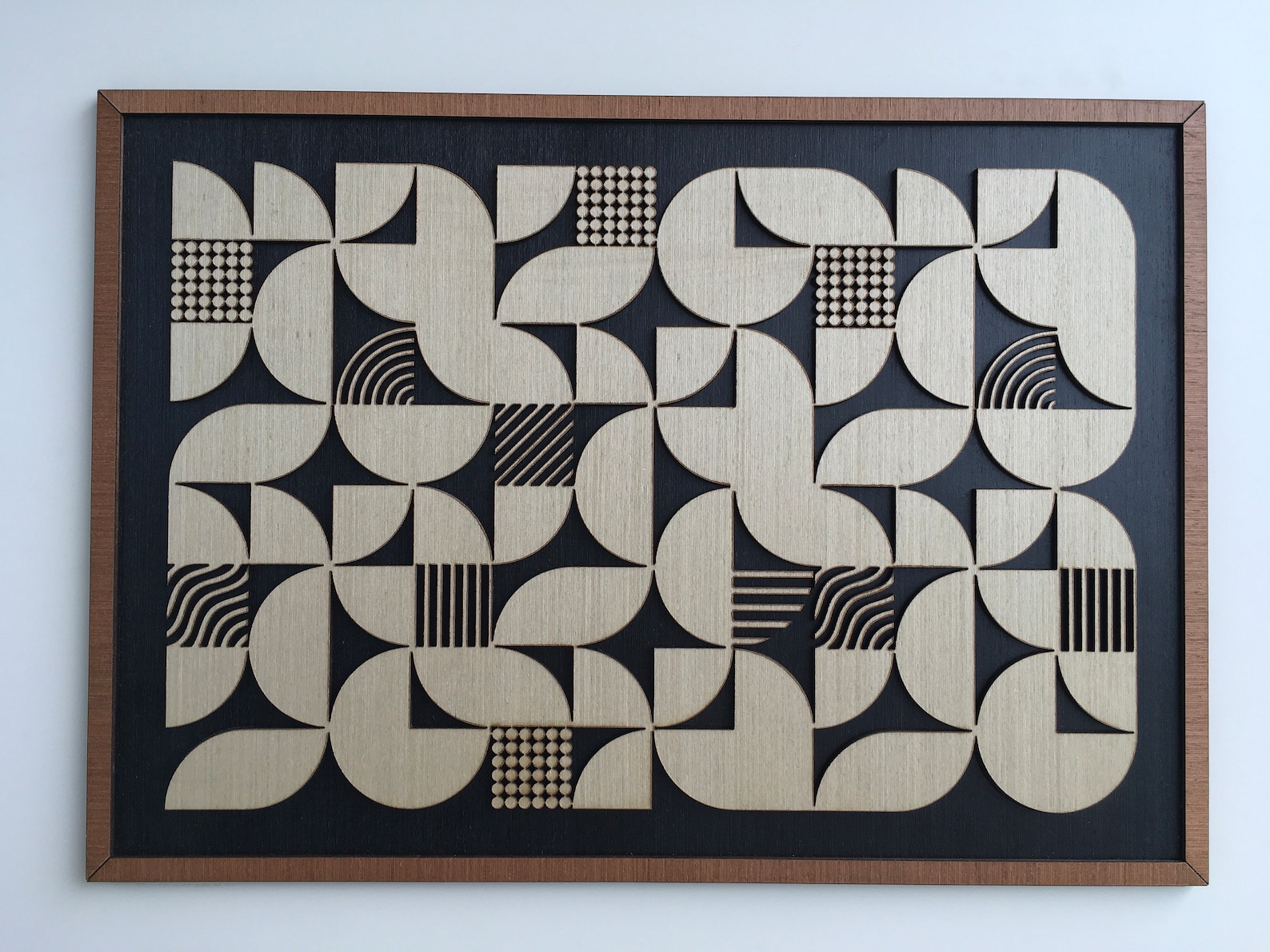 Geometric Abstract Wood Wall Art - Modern Wood Art - Minimal - Black ...