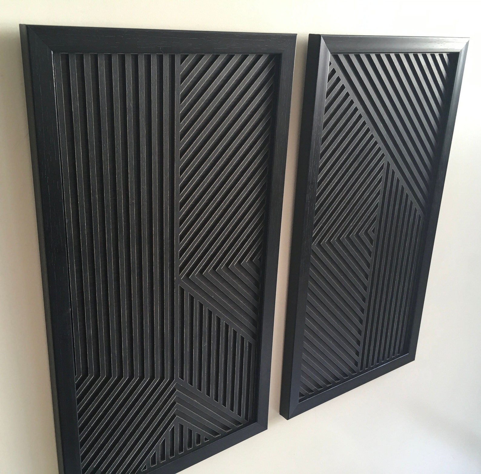 Geometric Wood Wall Art (set of 2) - Modern Wood Art - Minimal [WITH ...