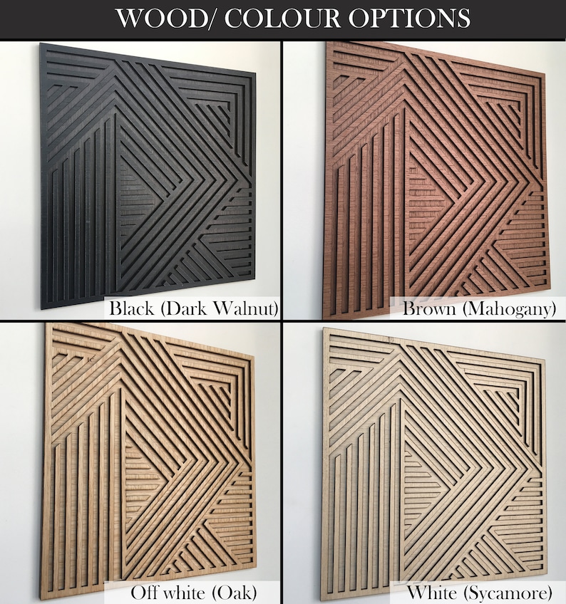Geometric Wood Wall Art - Modern Wood Art - Minimal (single Piece) - Etsy