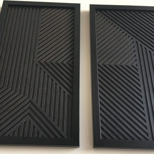 Geometric Wood Wall Art (set of 2) - Modern Wood Art - Minimal [WITH ...