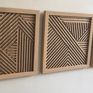 Geometric Wood Wall Art (set of 3) - Modern Wood Art - Minimal [WITH ...