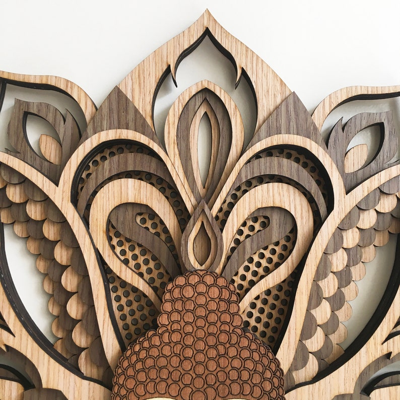 Buddha Wall Art, Tree of Life Wall Decor, Wood Burning Art, Wood Wall Hang Decor, Mindfulness gift, Extra large wall art abstract image 8