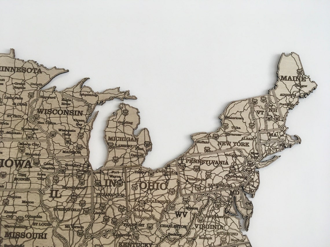 USA Travel Map United States Wood - Il 1140xN.3580006520 4mfg 