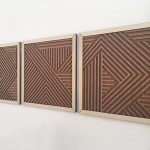Geometric Wood Wall Art (set of 3) - Modern Wood Art - Minimal ...