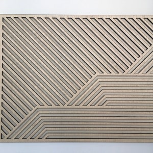 Wave Geometric Wood Wall Art - Modern Wood Art - Minimal (single Piece ...