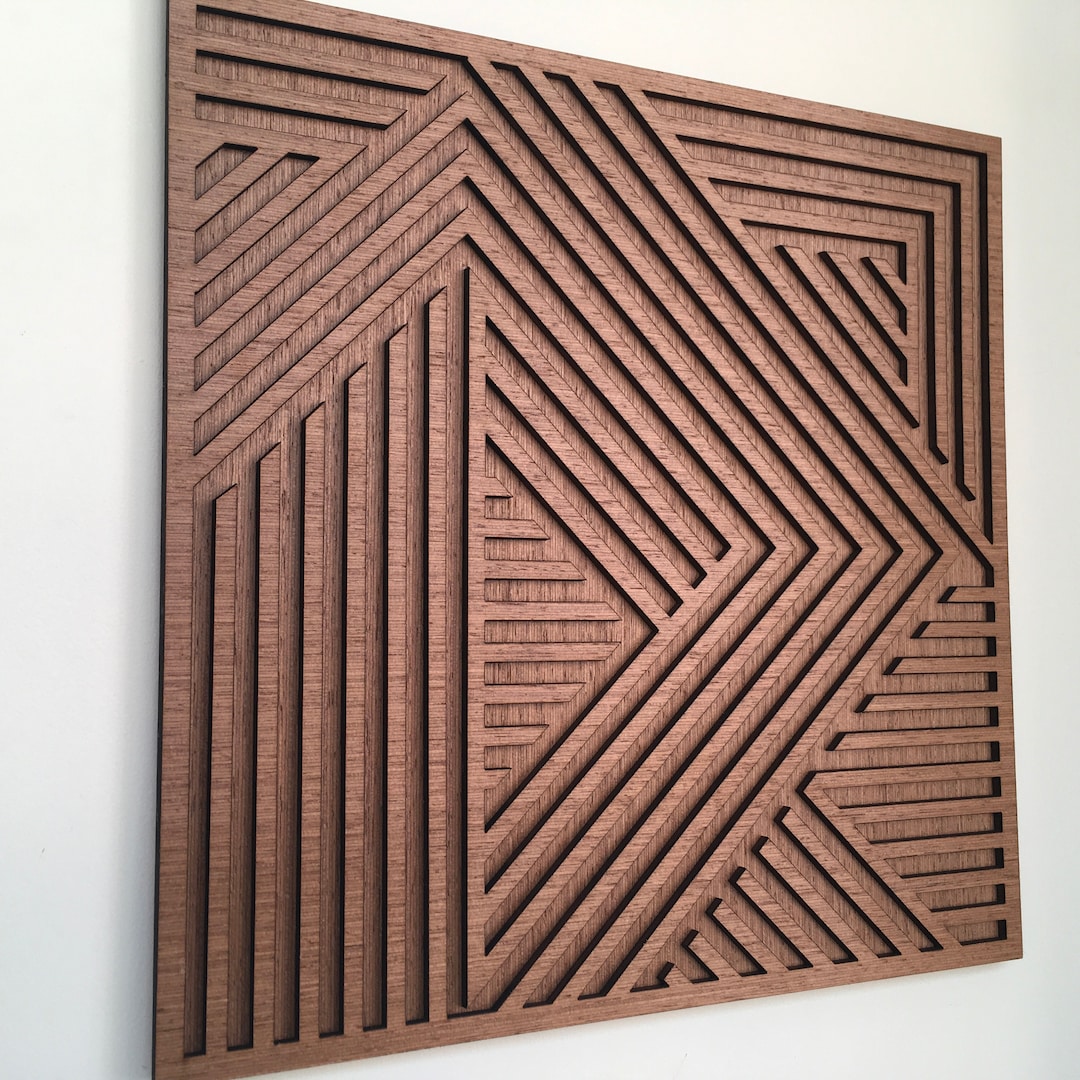 Geometric Wood Wall Art - Modern Wood Art - Minimal (single Piece) - Etsy