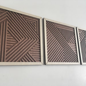 Geometric Wood Wall Art (set of 3) - Modern Wood Art - Minimal ...