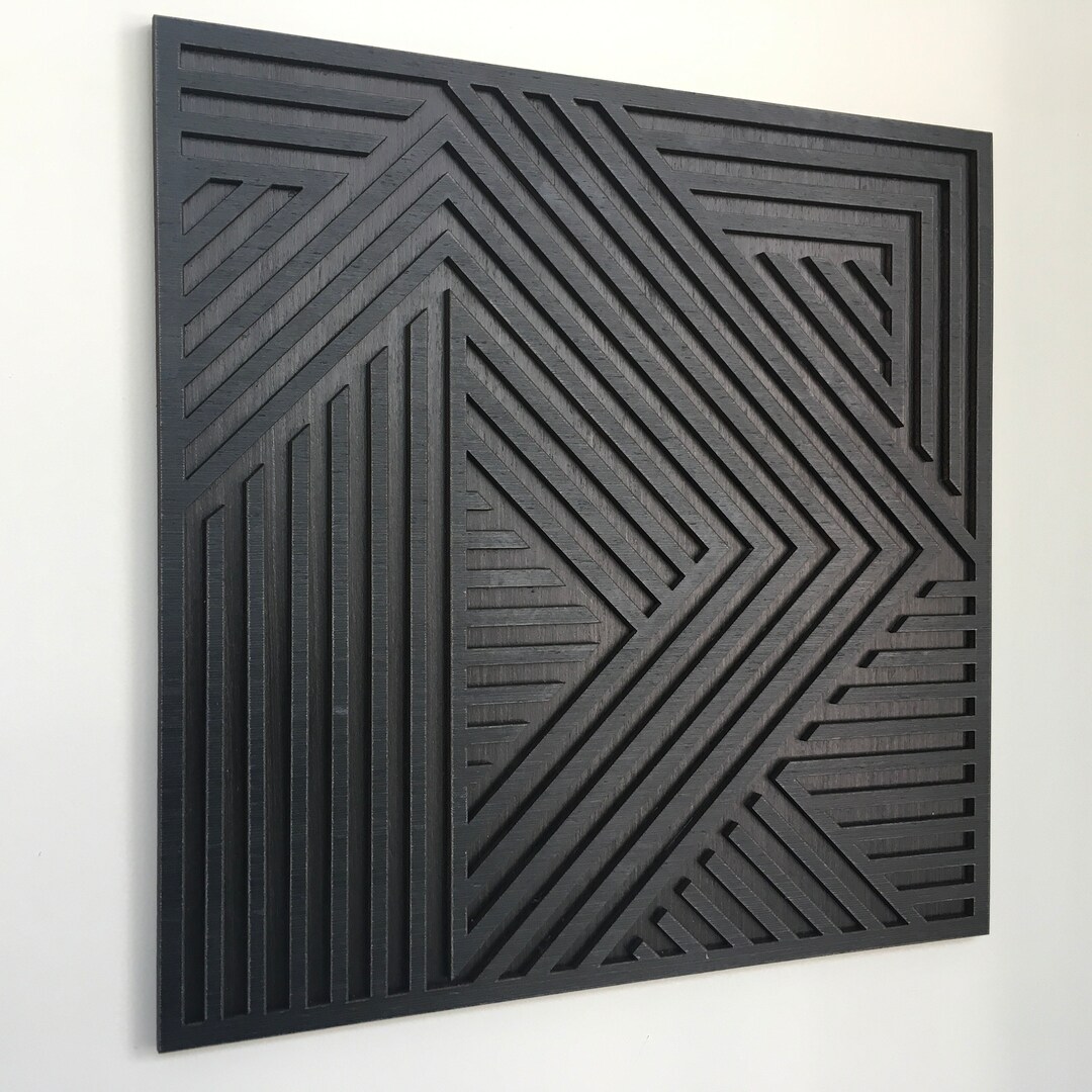 Geometric Wood Wall Art - Modern Wood Art - Minimal (single Piece) - Etsy
