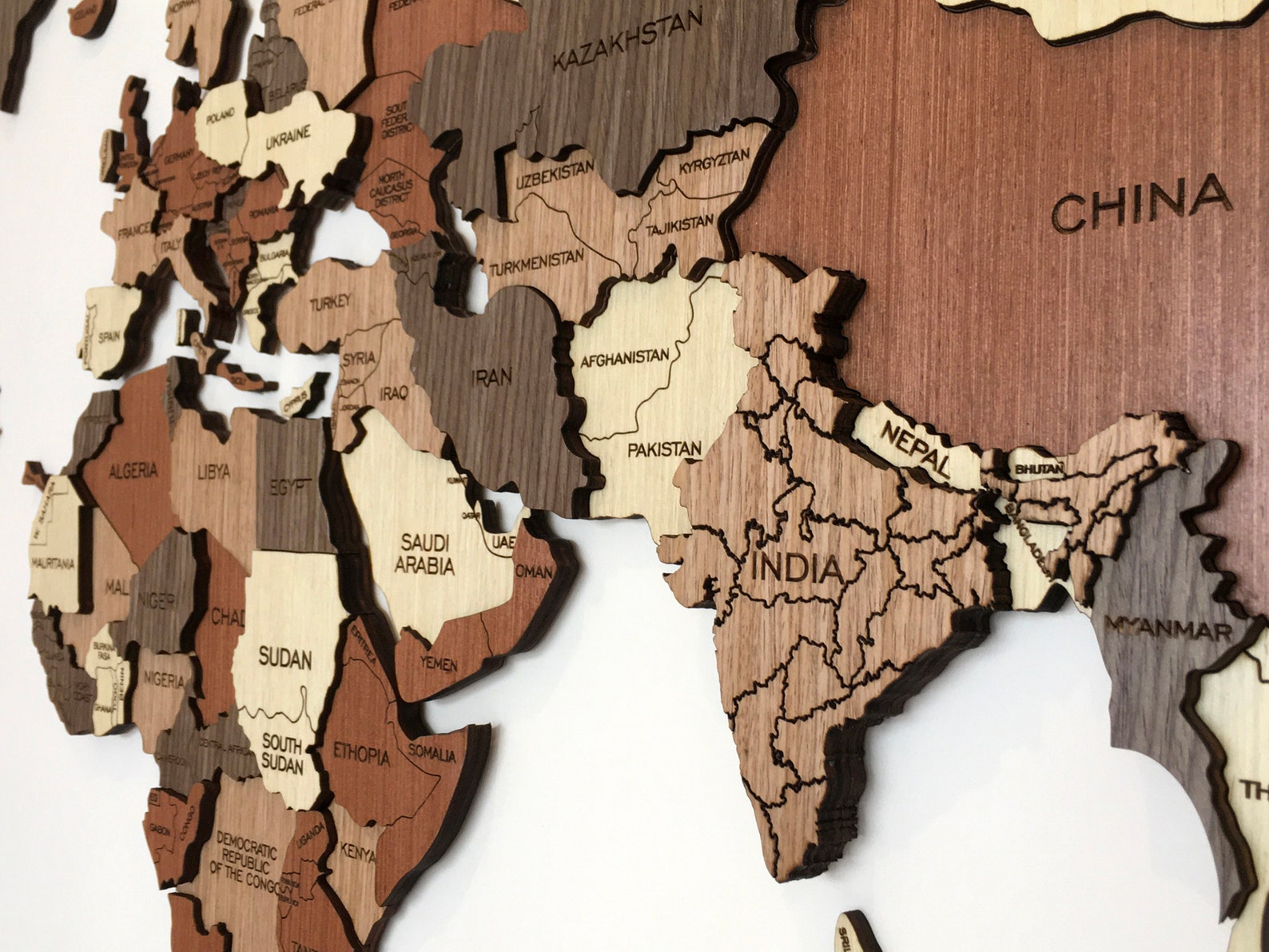 3D Wood World Map Extra Large Wall Art Abstract Wood - Etsy