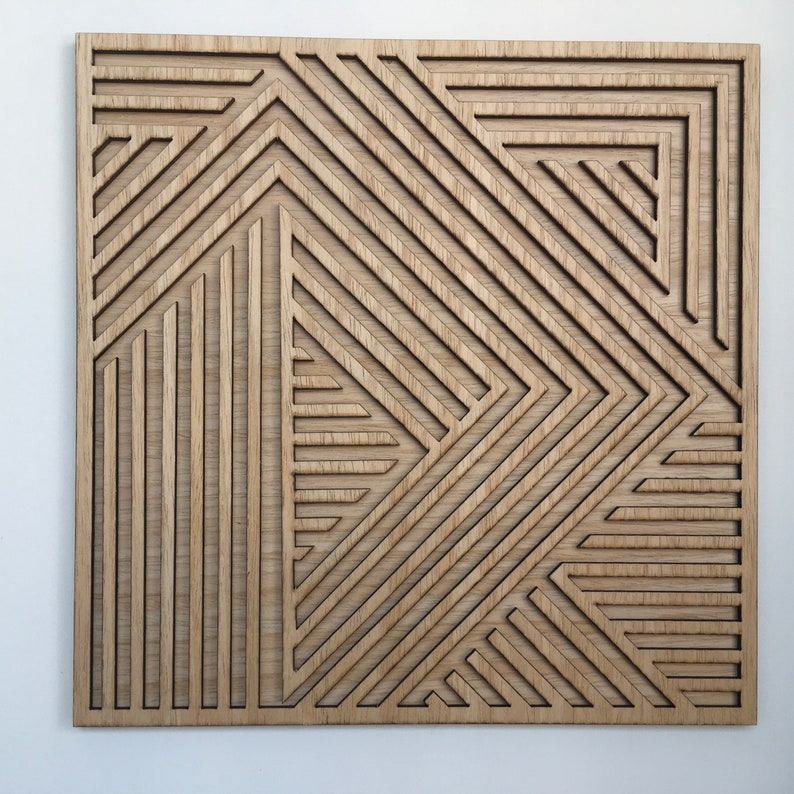 Geometric Wood Wall Art - Modern Wood Art - Minimal (single Piece) - Etsy