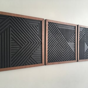 Geometric Wood Wall Art (set of 3) - Modern Wood Art - Minimal - Etsy