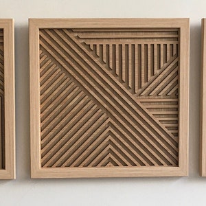 Geometric Wood Wall Art (set of 3) - Modern Wood Art - Minimal [WITH ...