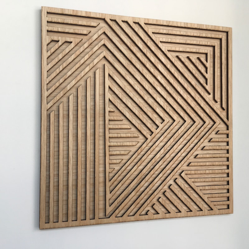Wood Wall Art Geometric - Etsy