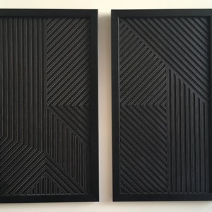 Geometric Wood Wall Art (set of 2) - Modern Wood Art - Minimal [WITH ...