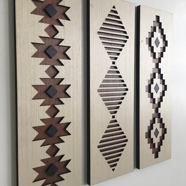 Aztec Wood Wall Art Etsy
