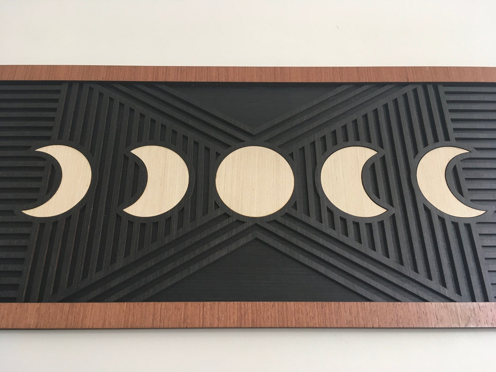 Moon Phases Wood Wall Art - Modern Wood Art - Lunar Phases - Full Moon ...