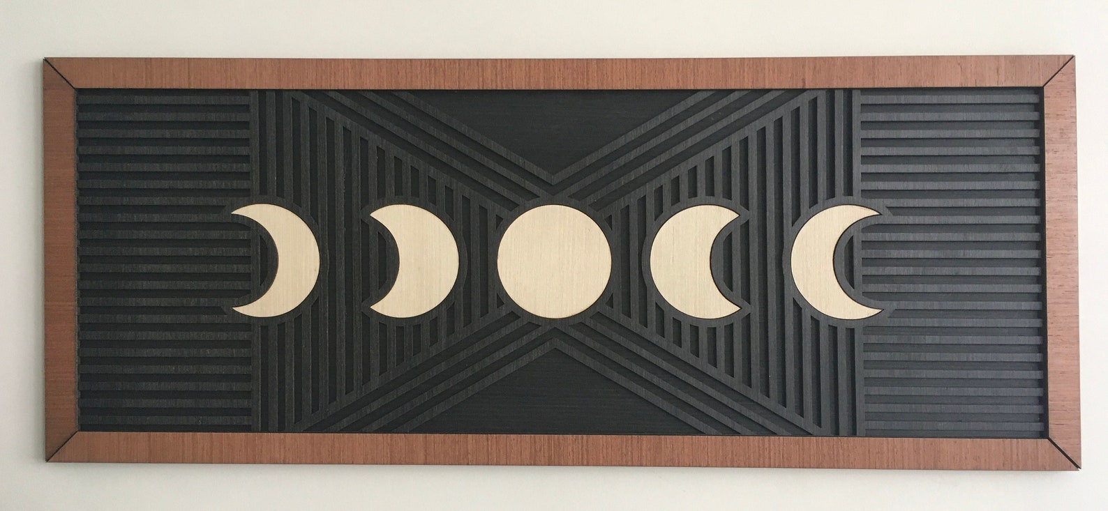 Moon Phases Wood Wall Art - Modern Wood Art - Lunar Phases - Full Moon ...