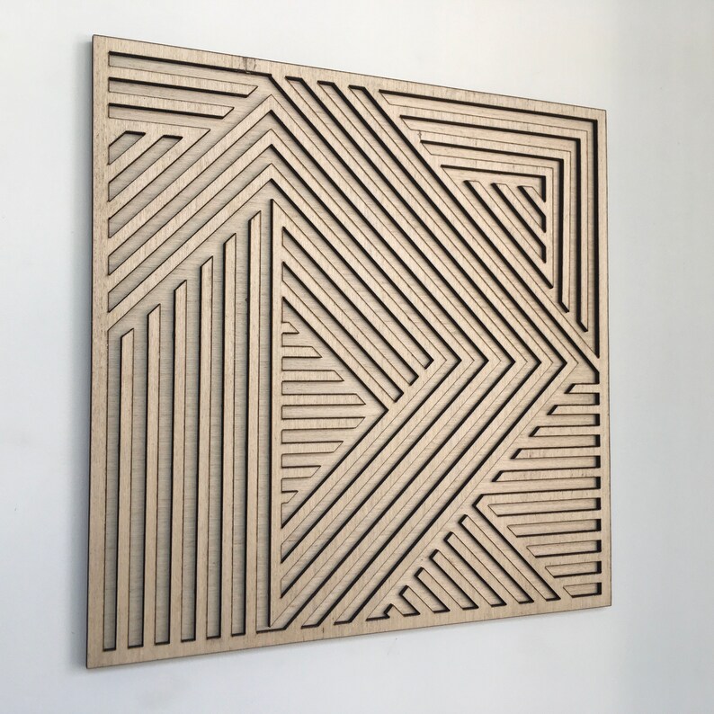 Geometric Wood Wall Art - Modern Wood Art - Minimal (single Piece) - Etsy