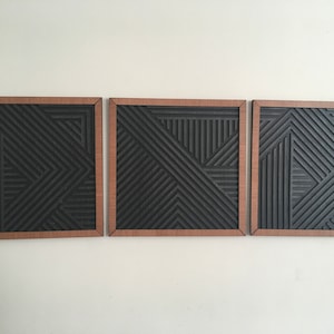 Geometric Wood Wall Art (set of 3) - Modern Wood Art - Minimal - Etsy