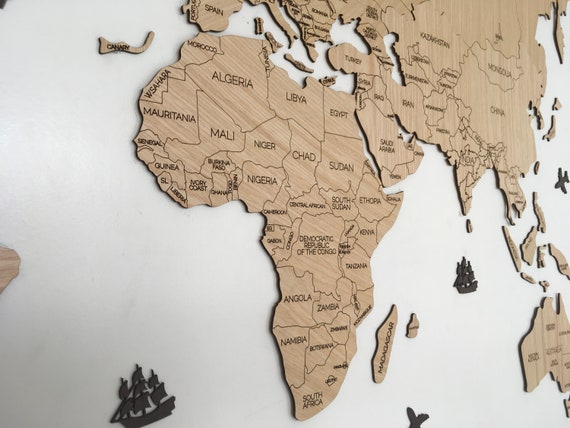 Runa Art Mappa Del Mondo Murali Tela Non Tessuta 5 Pezzi Astratto Brown Beige Camera Da Letto Corridoio 035053a