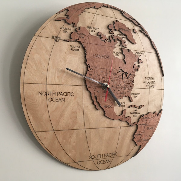 World time zones wall clock Etsy.de