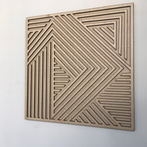 Geometric Wood Wall Art - Modern Wood Art - Minimal (single Piece) - Etsy