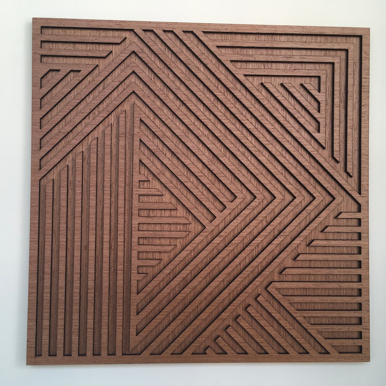 Geometric Wood Wall Art - Modern Wood Art - Minimal (single Piece) - Etsy