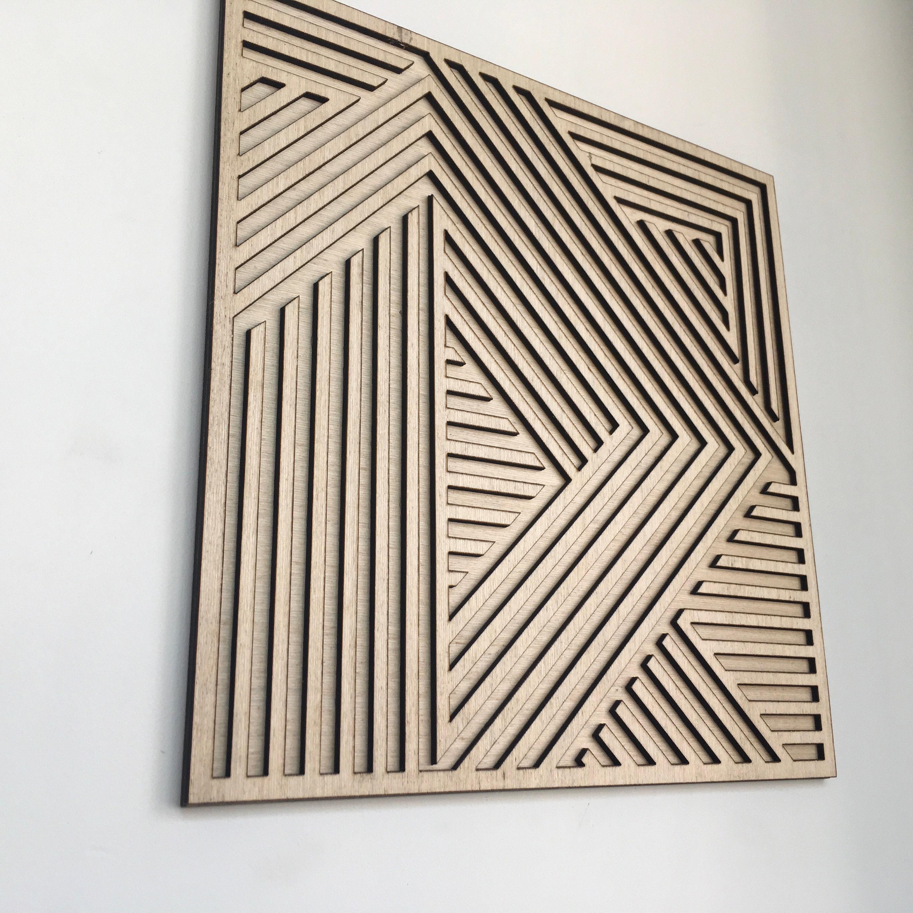 Geometric Wood Wall Art - Modern Wood Art - Minimal (single Piece) - Etsy