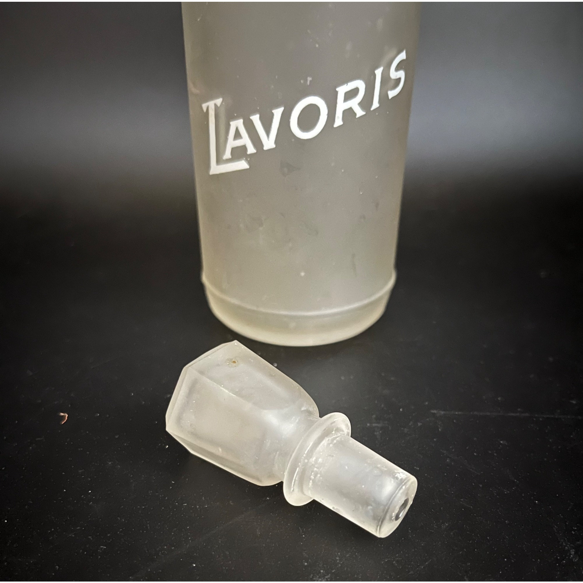 Vintage Antique Lavoris Glass Bottle With Stopper Satin Etsy