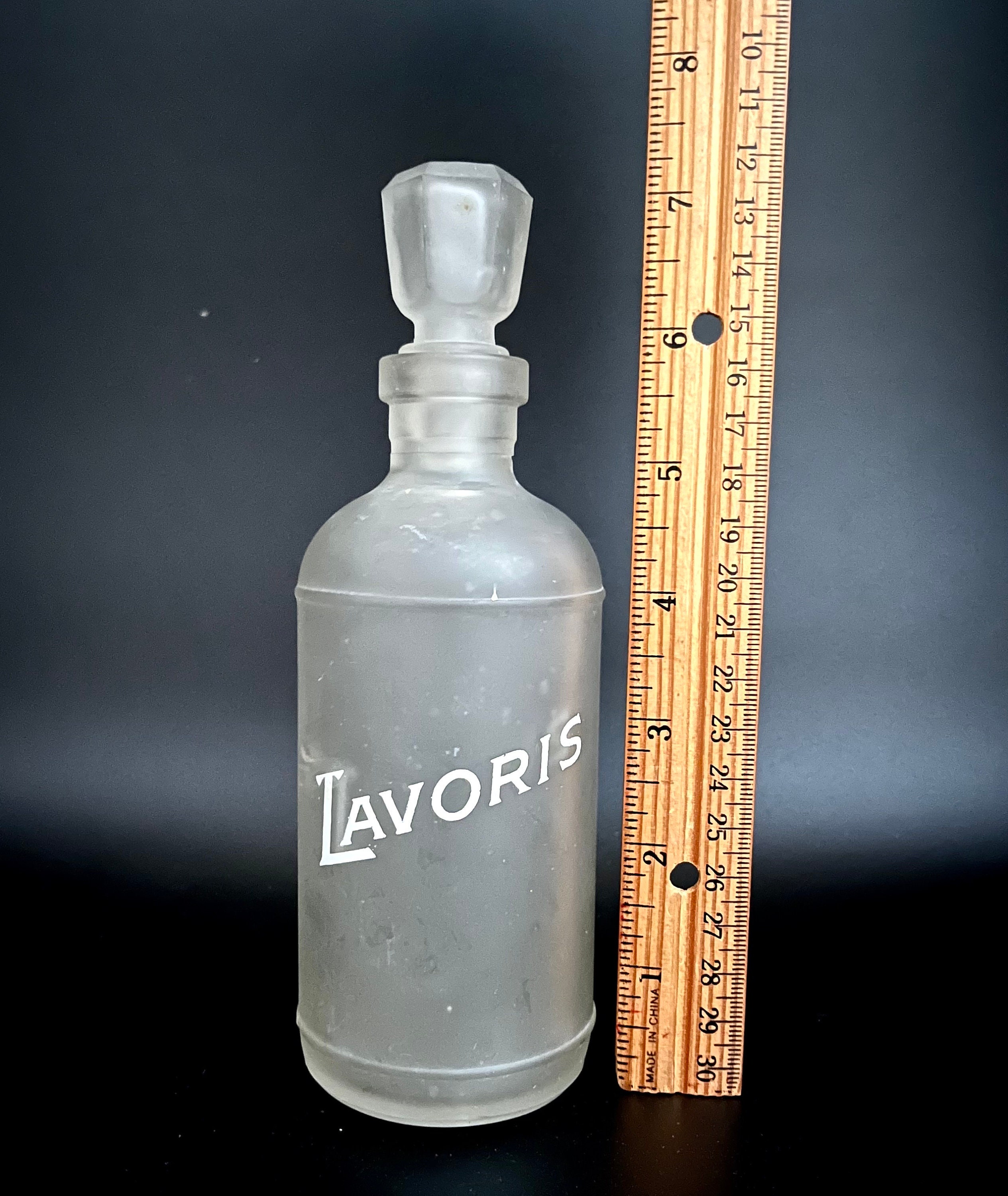 Vintage Antique Lavoris Glass Bottle With Stopper Satin Etsy