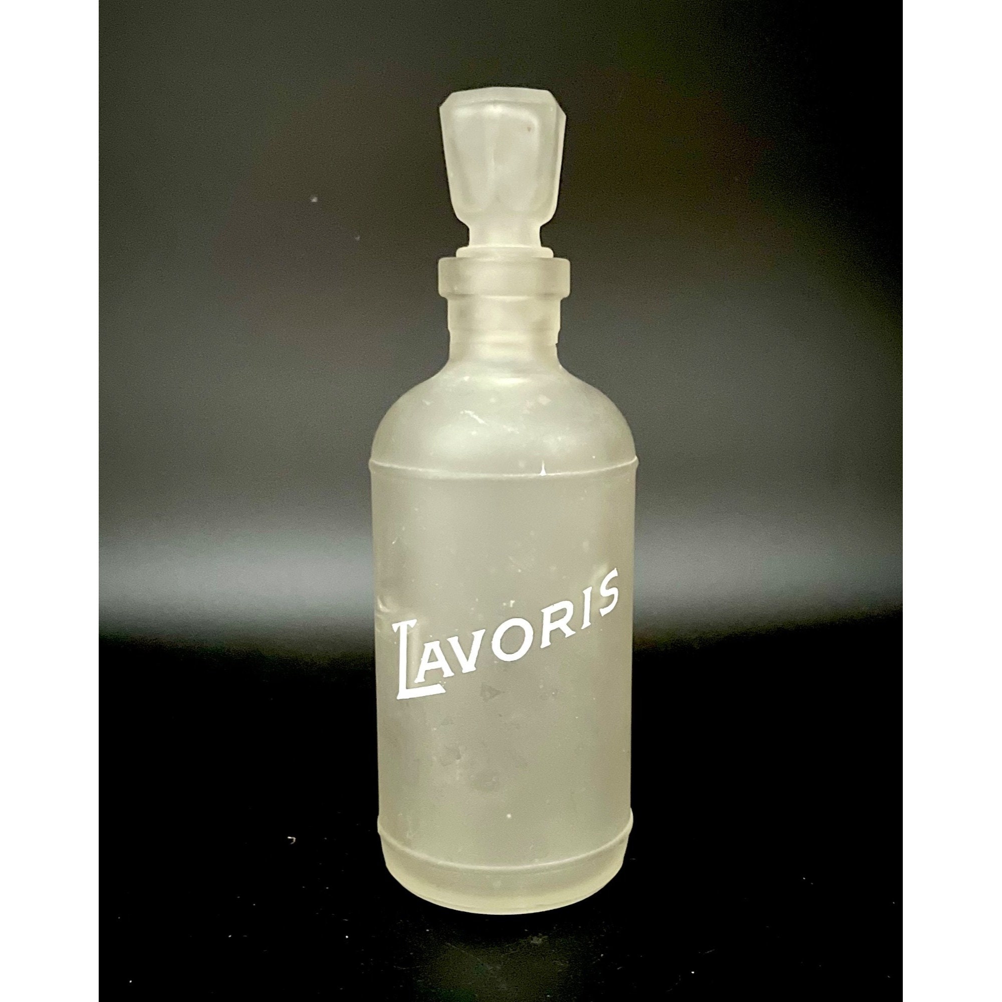 Vintage Antique Lavoris Glass Bottle With Stopper Satin Etsy
