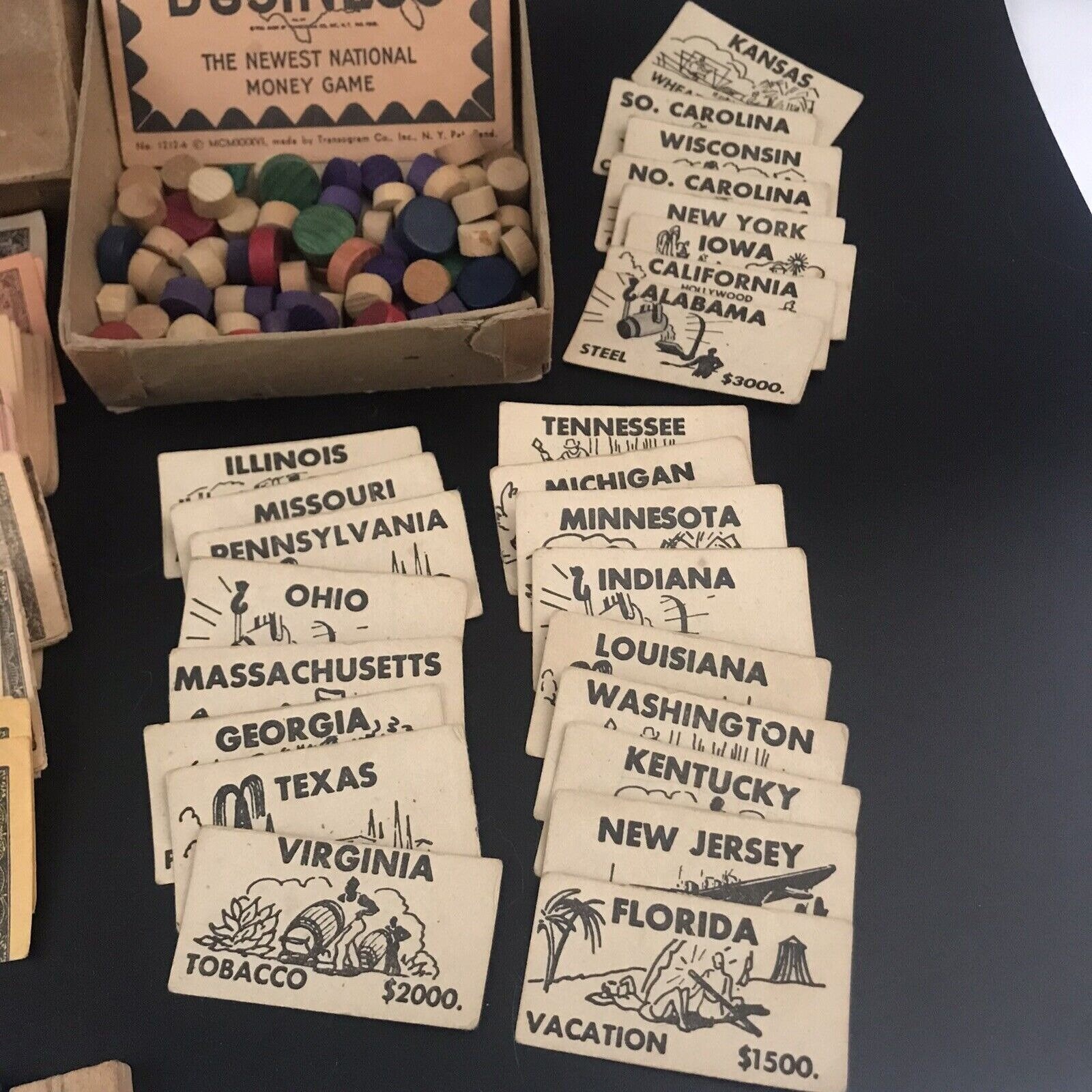 Transogram 1936 Transogram Big Business Game Pieces Money Instructions - Etsy