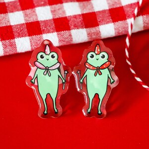 Wizard Frog Acrylic Pins | Cute Funny Bag Jacket Acrylic Pin couple friend gift jewelry accessory