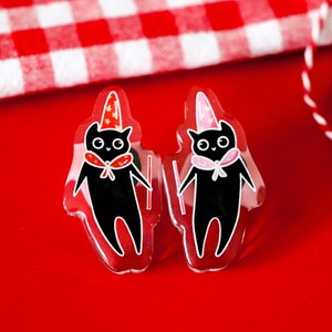 Wizard Cat Acrylic Pins | Cute Funny Bag Jacket Acrylic Pin couple friend gift jewelry accessory