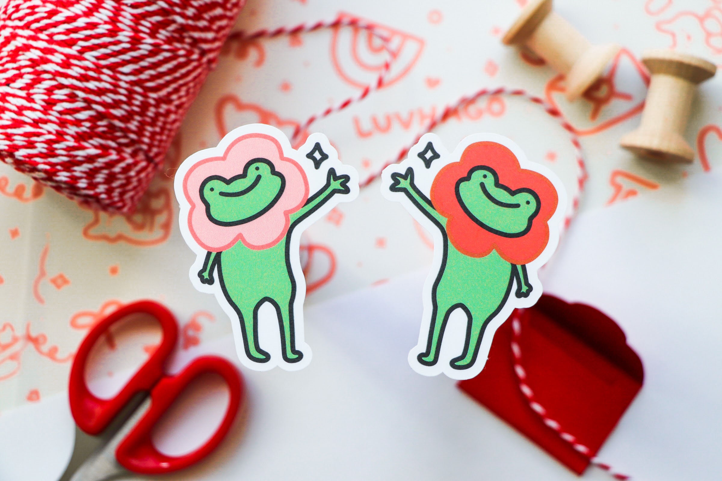 Cute Flower Frog Sticker | Vinyl Matte Stickers Laptop Waterbottle Cu…