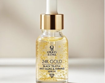 Sérum antiedad de oro de 24 quilates / Sérum facial de trufa negra / Regalo de lujo para el cuidado de la piel para ella