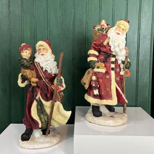 Choice of Old World Santa Claus Figurine - 12&quot; Highly Detailed Resin Figurines - Santa with Small Child or Santa with Sack of Toys
