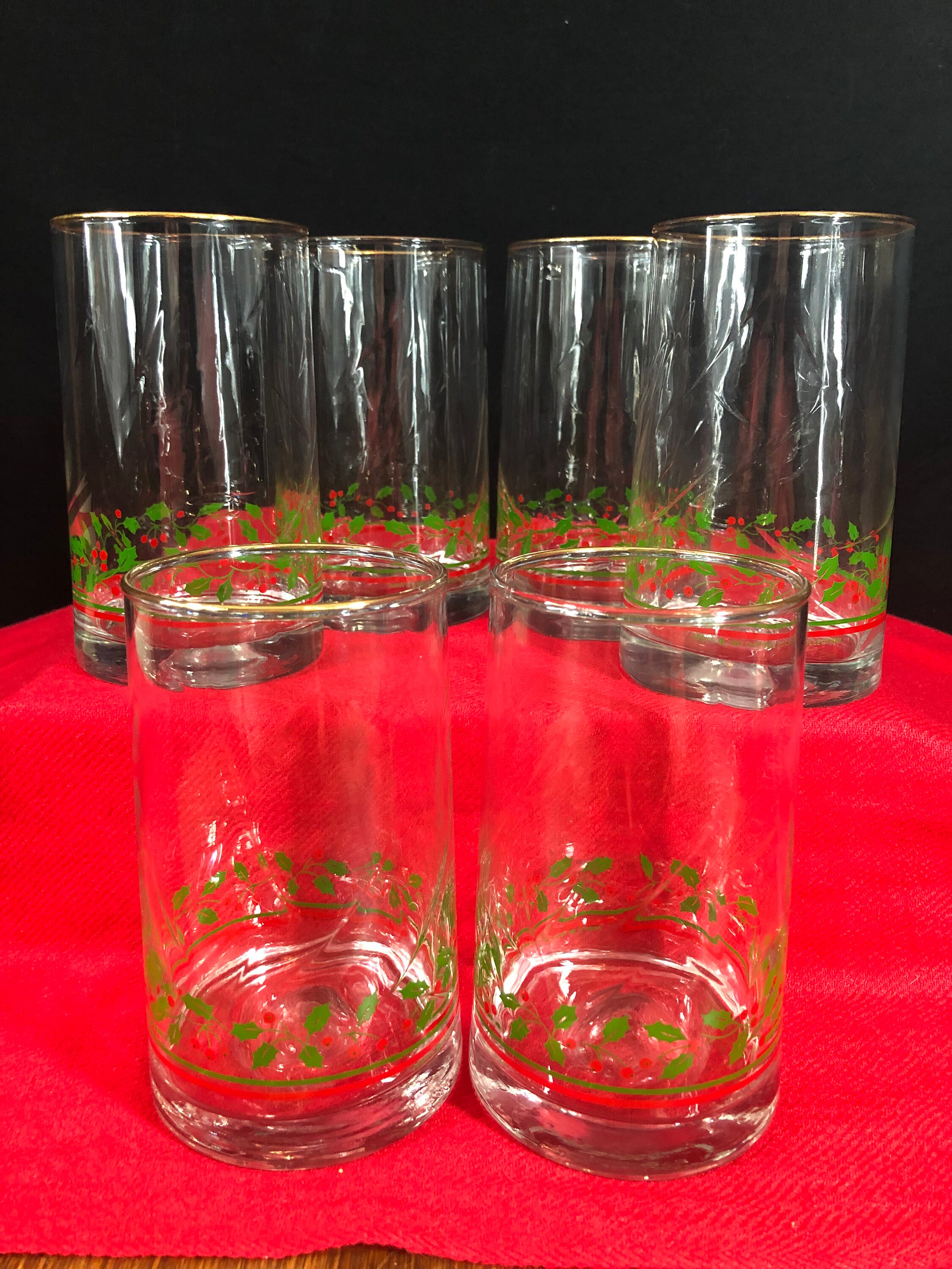 Set of 6 Vintage Arby's 1983 Christmas Collection Holly Berry, Red ...