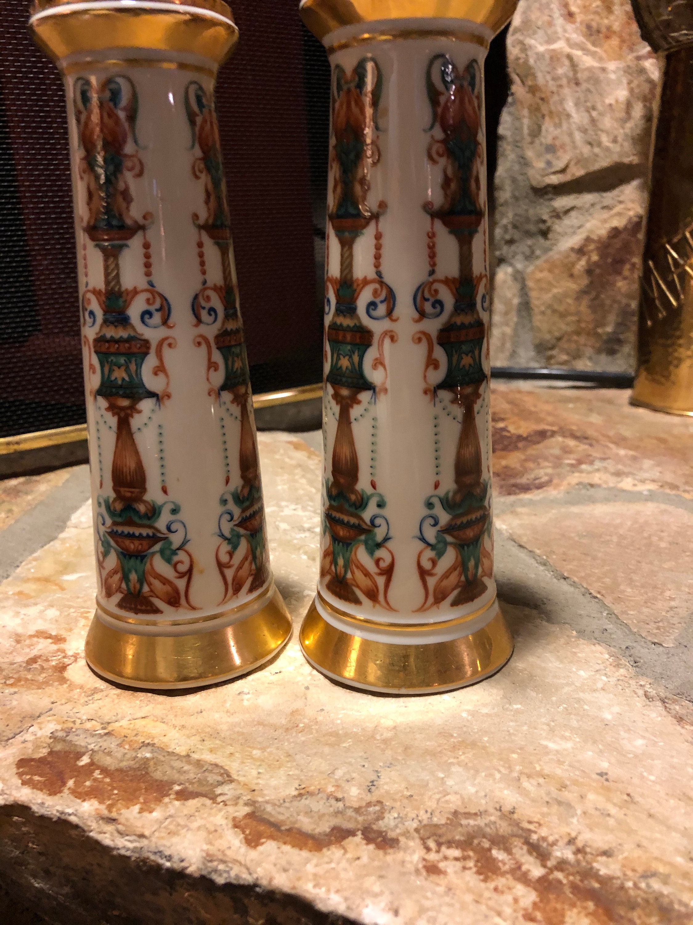 Lenox Salt and Pepper Shaker Milllido Pattern 24 K Gold Etsy