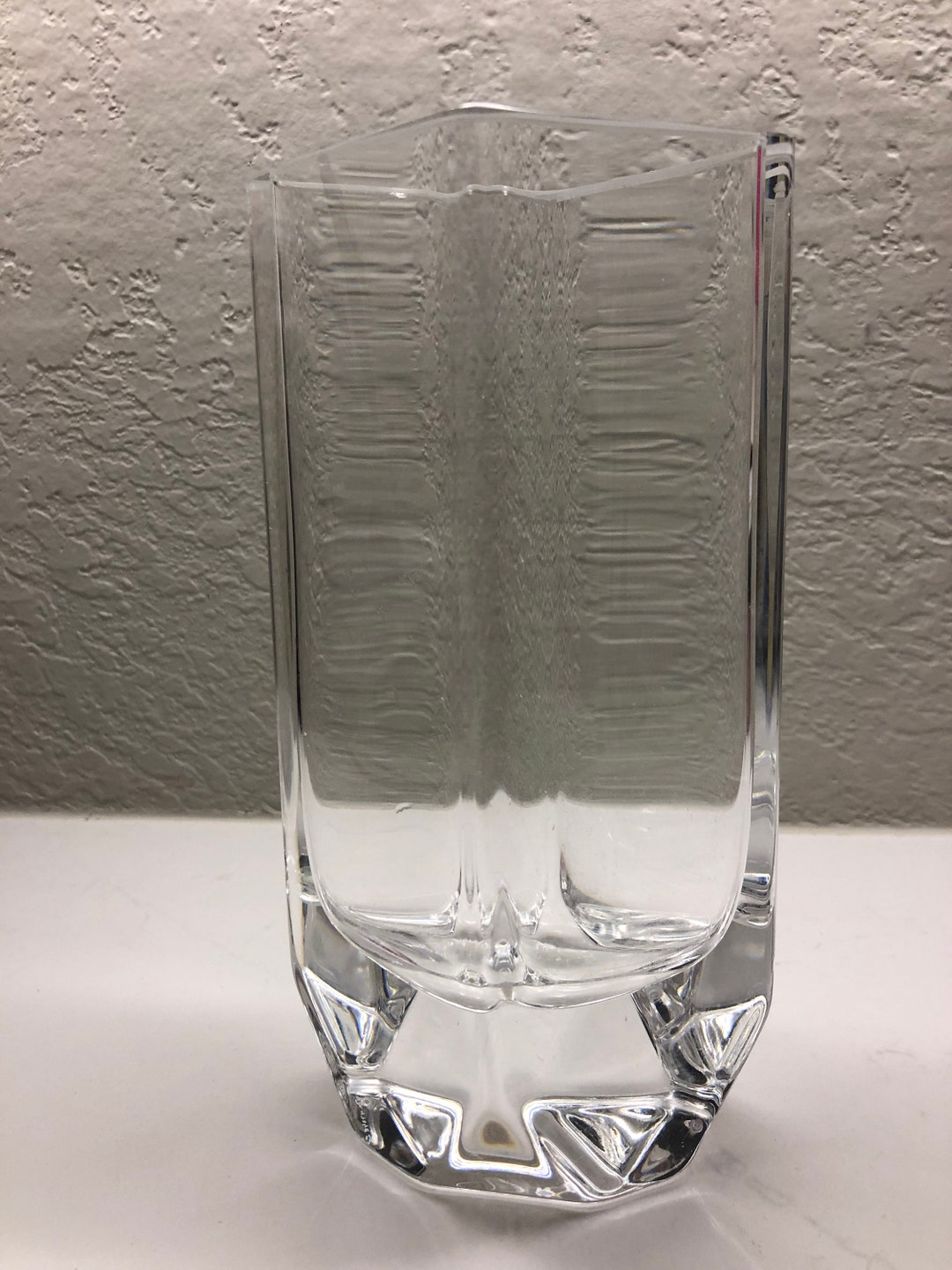 Vtg Kosta Boda Sigurd Persson Crystal Art Glass 8 Rhombus Vase 47848