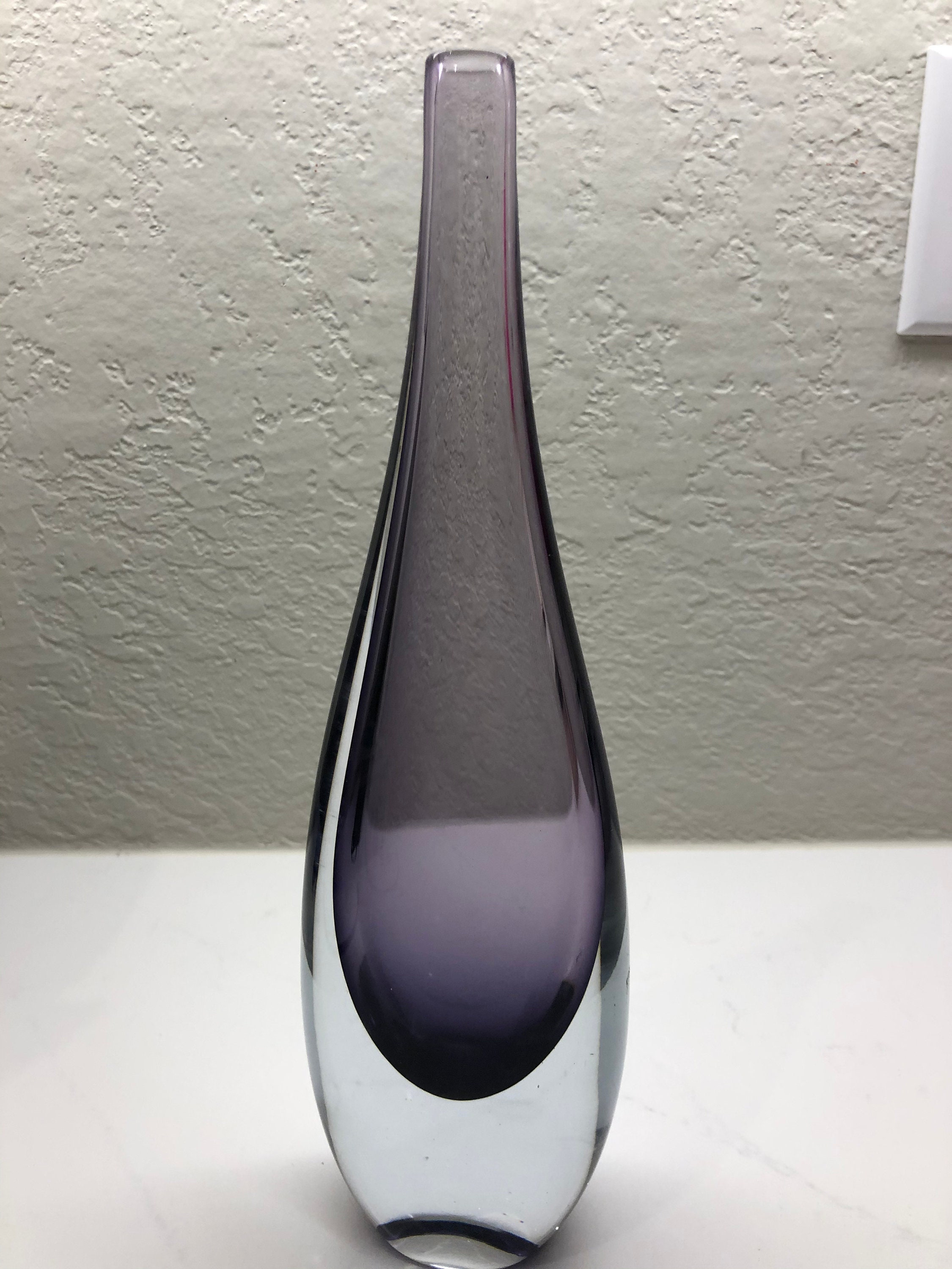 Strombergshyttan Vase Signed Stromberg Purple Sweden Collectible