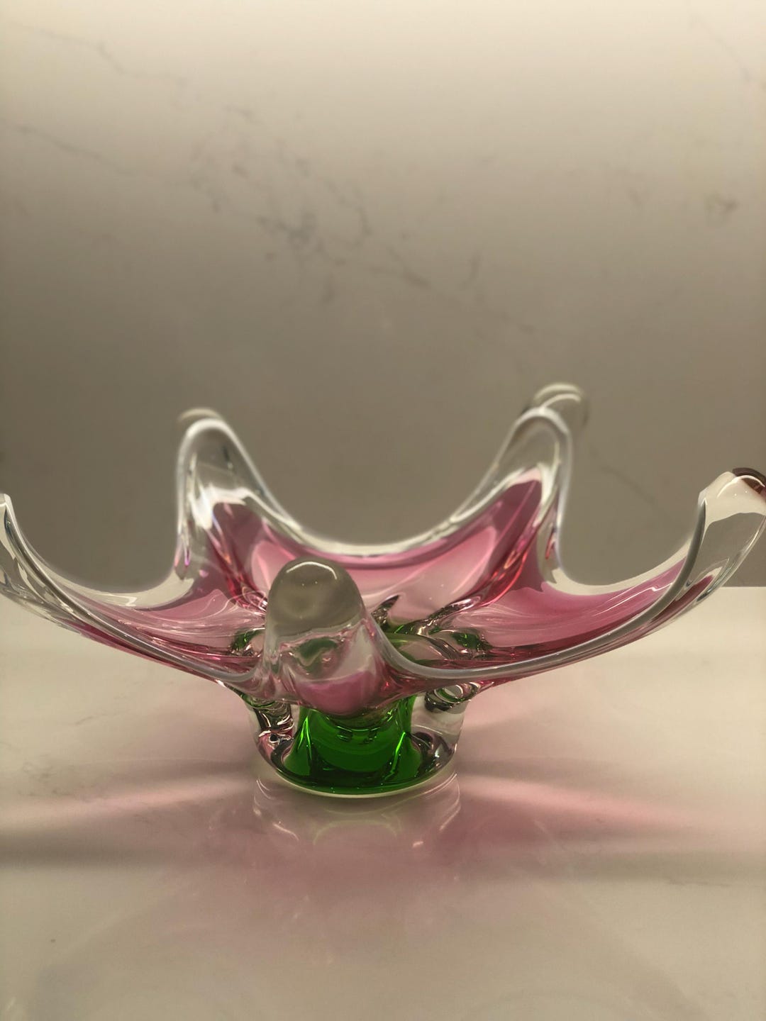 Vintage Czech Bohemian Chribska Art Glass Bowl Josef Hospodka Bowl