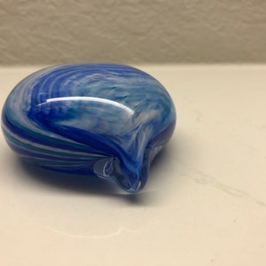 Art Glass Heart Paperweight  Hand Blown Signed Hot Island Glass Maui